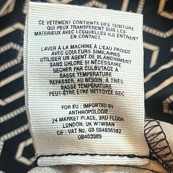 Anthropologie Charlie Trouser Chino Pant Navy Gold Size 4P - Picture 5 of 6